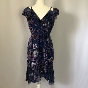 Chelsea 28 Burnout Floral Velvet Dress
